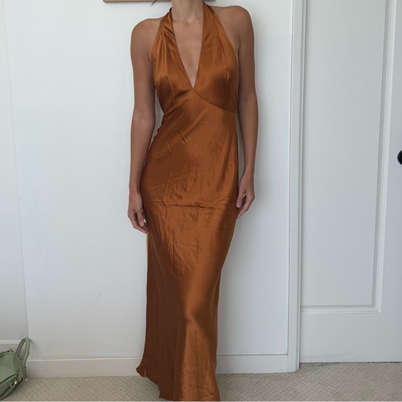 NWT Reformation Daniela Silk Dress size 2 - copper - Picture 2 of 11